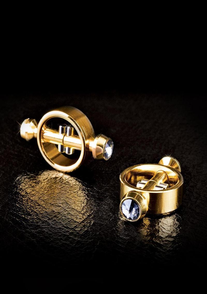 sirene hverdagskost Habubu Fetish Fantasy Gold Magnetic Nipple Clamps - Gold - Love Boutique Orlando